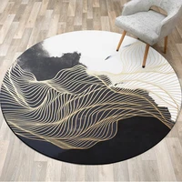 chinese style abstract ink painting round carpet chair floor mat soft carpets for living room anti slip rug bedroom decor carpet