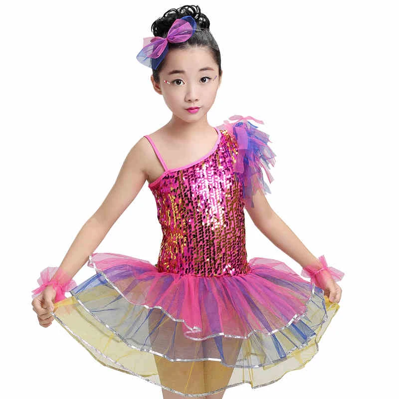 

Costumes For Children Suit Girls Bitter Fleabane Bitter Fleabane Sequined Veil Modern Dance Stage Performance Costumes