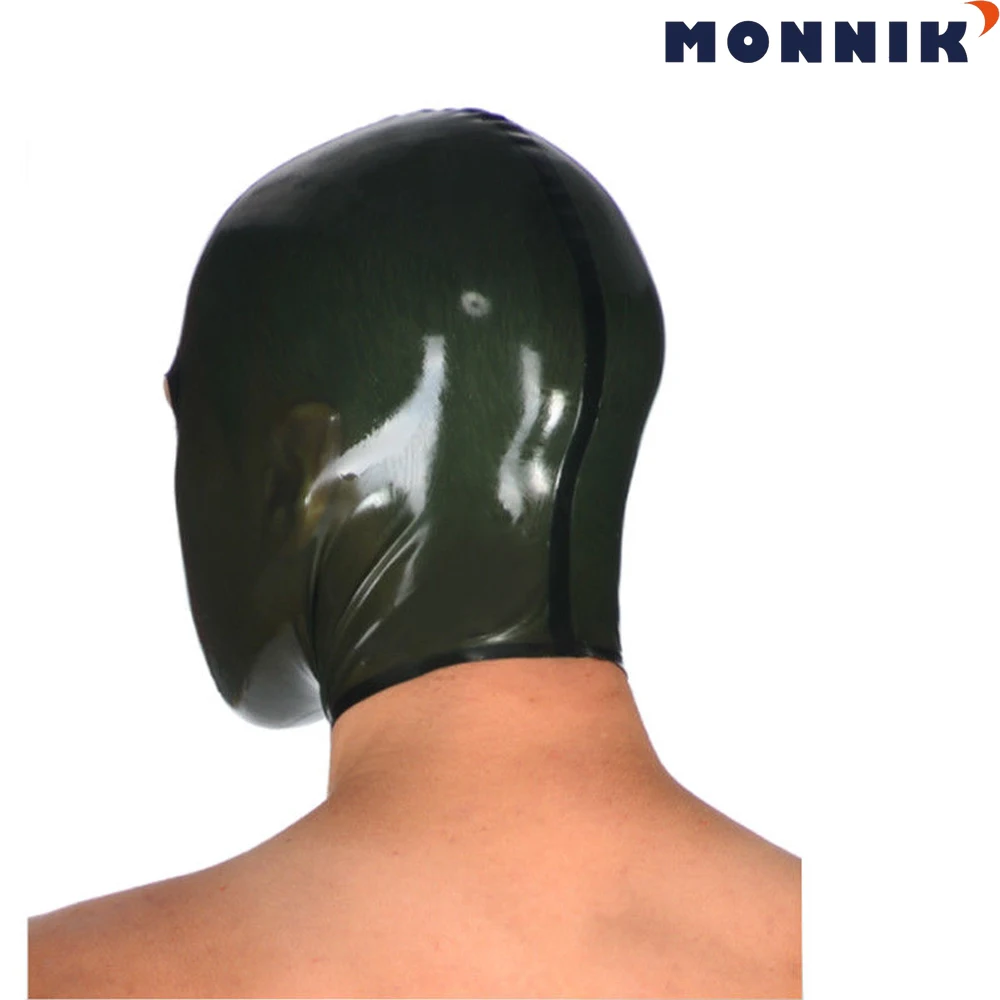 Реалистичная черная латексная маска MONNIK резиновый капюшон унисекс уникальная