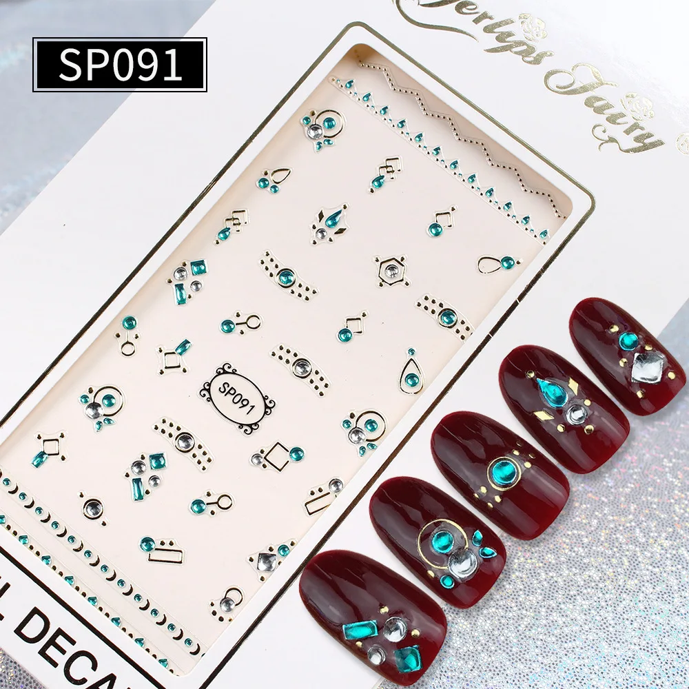

Nail stickers organic 3D laser bronzing imitation diamond gradient color nail stickers DIY adhesive technology process