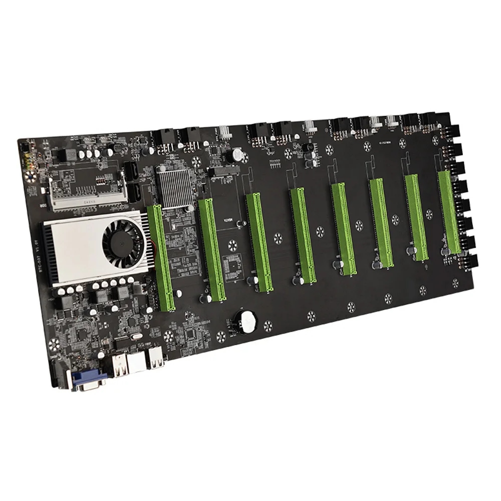 

BTC-D37 Miner Motherboard 8*PCIE 16X Graph Card Slots 55mm Spacing DDR3 Memory VGA+HDMI-Compatible Low Power Consumption