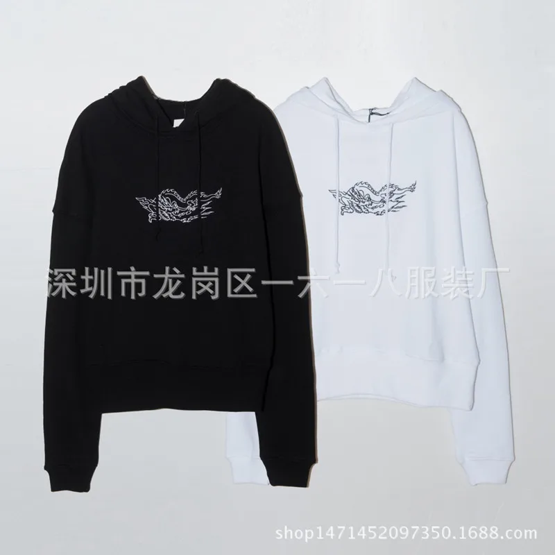 

New Women Autumn Winter White Embroidery Hoodies Sweatshirt Female Fashion Plus Size Pullovers Ladies Brand Casual Tops ZM293
