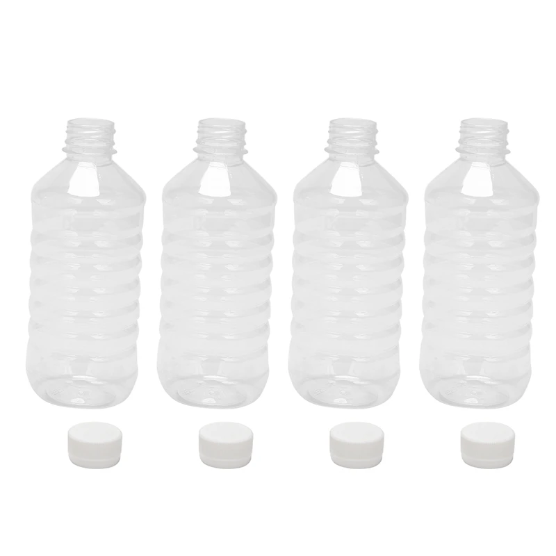 

40Pcs Empty PET Plastic Juice Bottles - 16 Oz Reusable Clear Milk Bulk Containers With White Tamper Evident Caps-ABUX