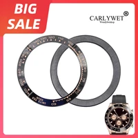 carlywet top high quality luxury pure ceramic black with rose gold writing 38 6mm watch bezel for rolex daytona 116500 116520