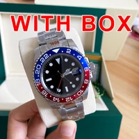 mens watch 40mm gmt ii 126710 red blue automatic mechanical top luxury brand watches with original box ceramic 904l 11 noob