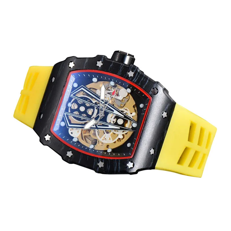 

2021 men's watch European and American carbon fiber grain fashion brand quartz watch Black pointer quartz Sports Watch