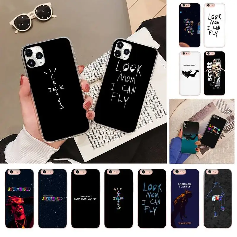 

Look Mom I Can Fly Travis Scott Phone Case for iPhone 12 Pro Max X XS MAX 6s 78 Plus Cover Bumper for SE 2020 TPU Coque
