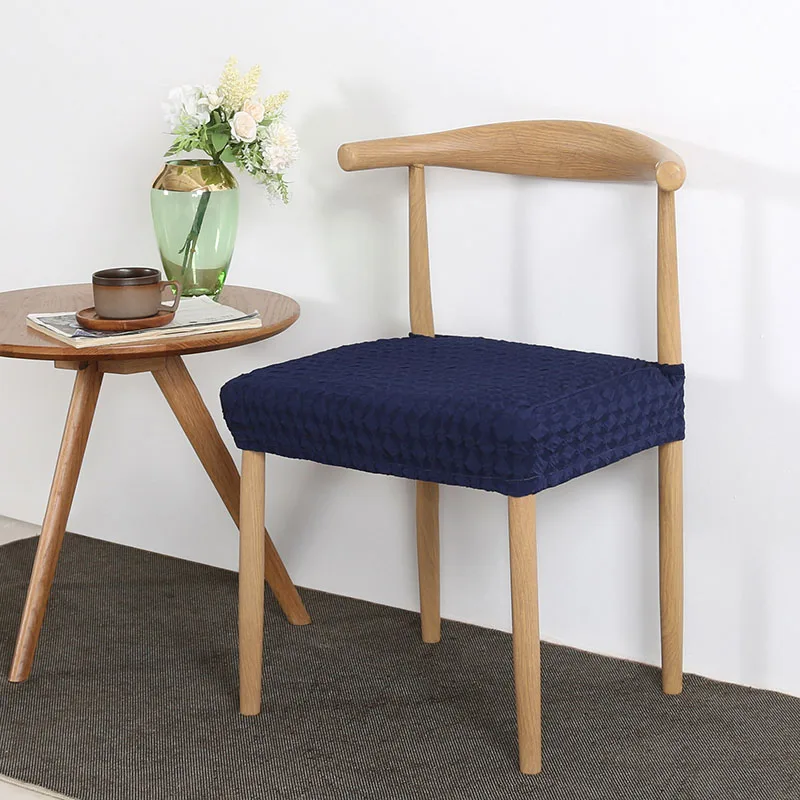 

Yaapeet 4pcs Study Light Grey Stretch Chair Cover Europe Solid Color Seat-case High-quality Geometric Pattern Chair Protection