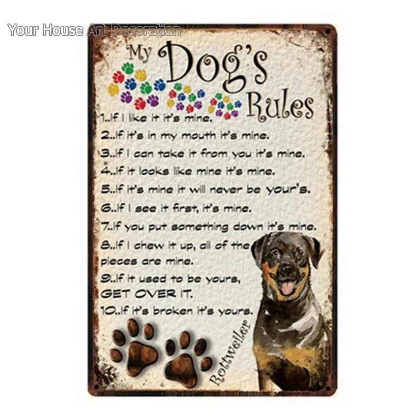 I Love My Boxer Dogs Pet Shop металлический знак жестяные правила собаки Остерегайтесь собаки Waring плакат табличка для домашнего декора настенная живопись 20*30 см - Цвет: y272