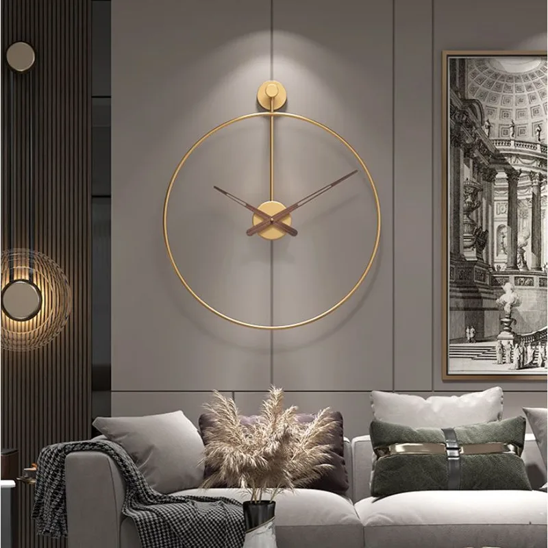 40/50cm Wall Clock Modern Design Home Decor Spanish Style Simple Nordic Iron Clock Living Room Dining Single Ring Wall Clock