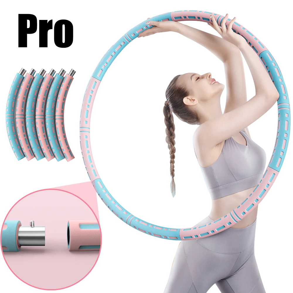 

6/7/8 Parts Detachable Stainless Steel Sport Hoop Fitness Training Gym At Home Massage Waist Ring Weight Loss Hulla Circle