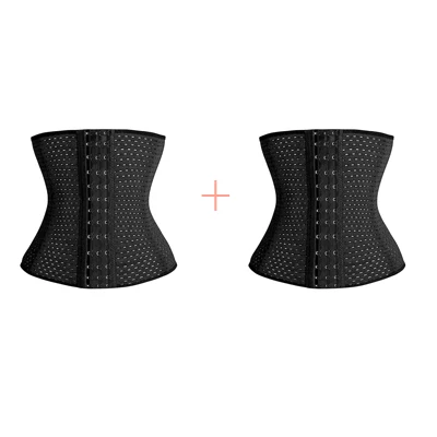 2 pcs blac Корсет для похудения Женский корсет Стальной костяной ремень для тренировок формирователь тела послеродовой корсет пояс для похудения живота Пояс для моделирования фигуры под одежду животик тонкий пояс для похудения - Цвет: 2 pcs blac