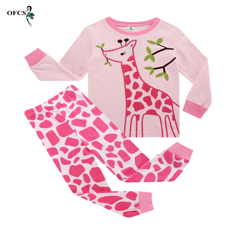El vendedor de los ni&ntilde;os trajes de beb&eacute; ni&ntilde;as ropa de dormir oto&ntilde;o ni&ntilde;o ch&aacute;ndal de dibujos animados camiseta + Pantalones 2 unids/set ni&ntilde;os ch&aacute;ndales 2-7T-0