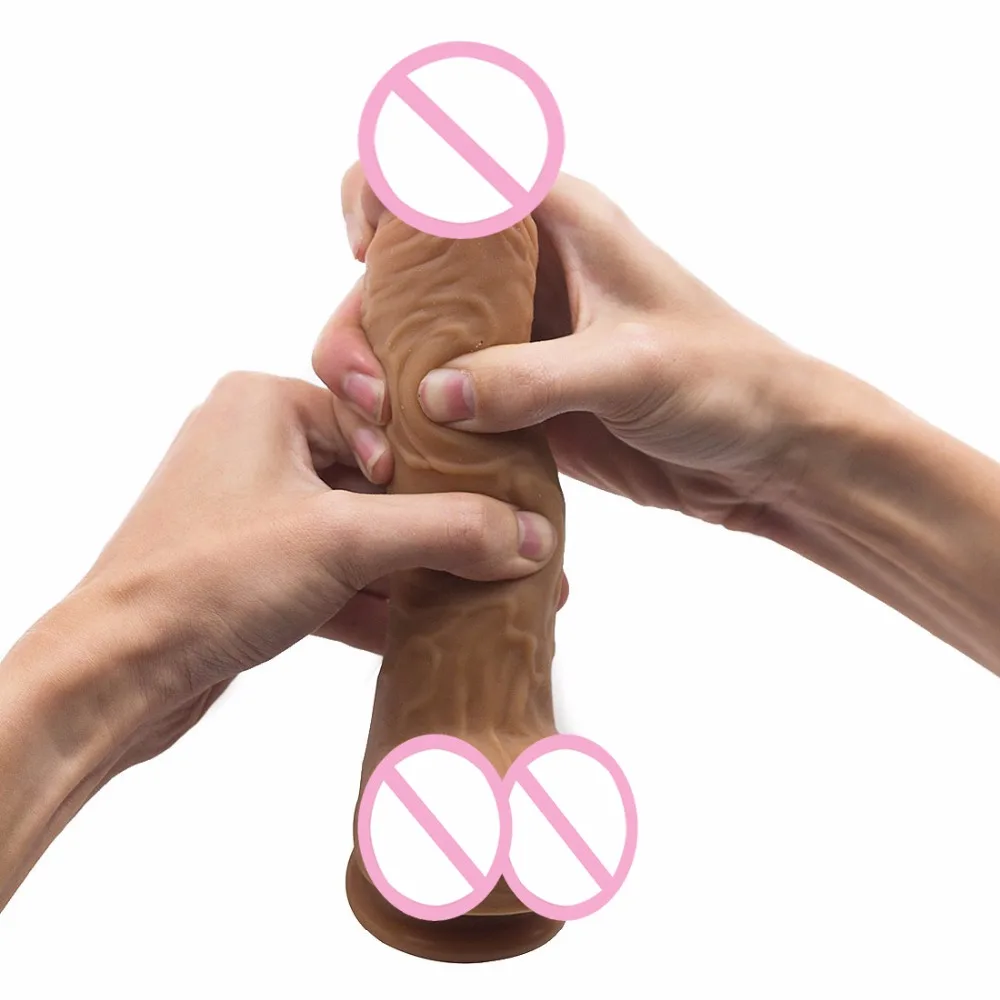 22.5cm Double Realistic Artificial Penis Dick Soft Silicone Dildo Suction Cup Male Woman Masturbator Adult Sex Toys Dildos | Красота и