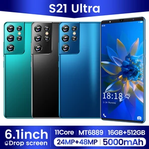 2021 New S21 Ultra 6.1 Inch Smartphones 5G MT6889 Cellphones 16+512GB
5000mAh Long Standby 24+48MP Dual SIM Android Mobile Phone