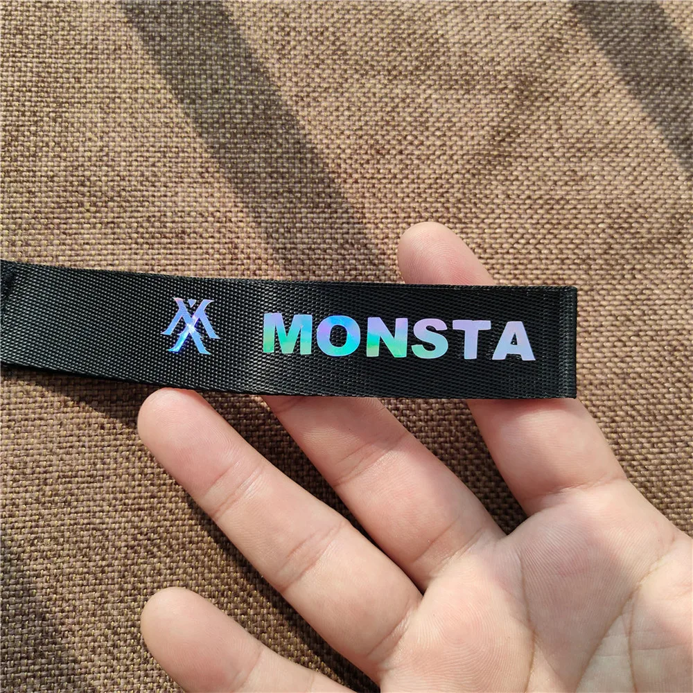 1 шт. лазерный ослепительный брелок Kpop Monsta X lanyard для ключей подвесная Пряжка новое