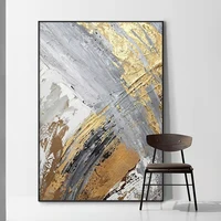 100 handmade oil painting abstract golden simple pretty canvas oil painting wall art picture for living room