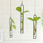 Подвесная настенная подставка для цветов, прозрачное железное стекло для гидропоники, контейнер для растений сделай сам, подвесное украшение