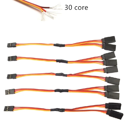 

100Pcs Y Type 50cm 3Ways 30 Core Filaments DuPont Wire Extension Leads For Airplane Model Steering Serve Motor Brown-Red-Orange