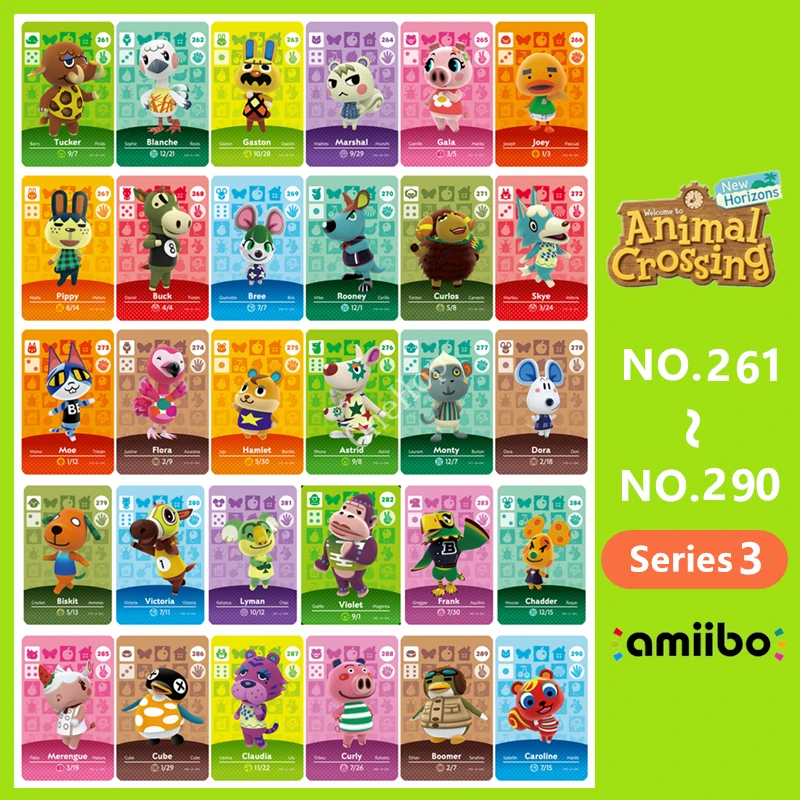 

Animal Croxxing 261~290 Card NFC Card Tag Ntag215 For Switch NS Games Series 3 Ntag215 Chip