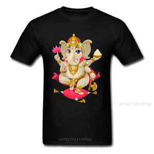 Футболки Ganesha, футболка с принтом индуистские богатства, футболка на День Благодарения, мужские топы и футболки, одежда без выцветания, черная летняя Новинка