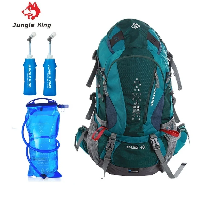 Jungle King CY1123 New 40L Hiking Waterproof Tear-resistant Backpack Multifunctional Camping Hiking Bag Water Bag Water Bottle