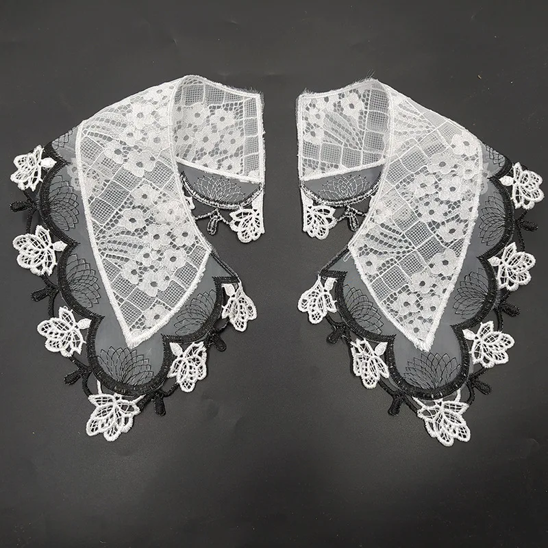 1 пара водорастворимый кружевной наплечный воротник цветок полиэстер шелк