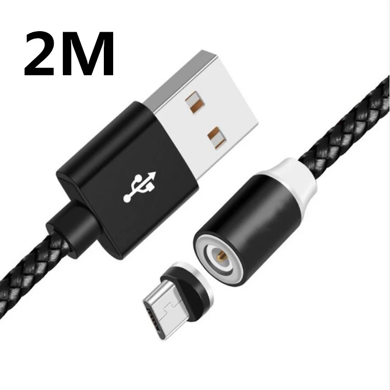Black 2M 1 м 2 м Быстро Магнитный кабель Micro Тип usb C Зарядное устройство зарядки для iPhone 7 XS X XR samsung S8 магнит для Android телефонов usb кабель - Тип штекера: Black 2M
