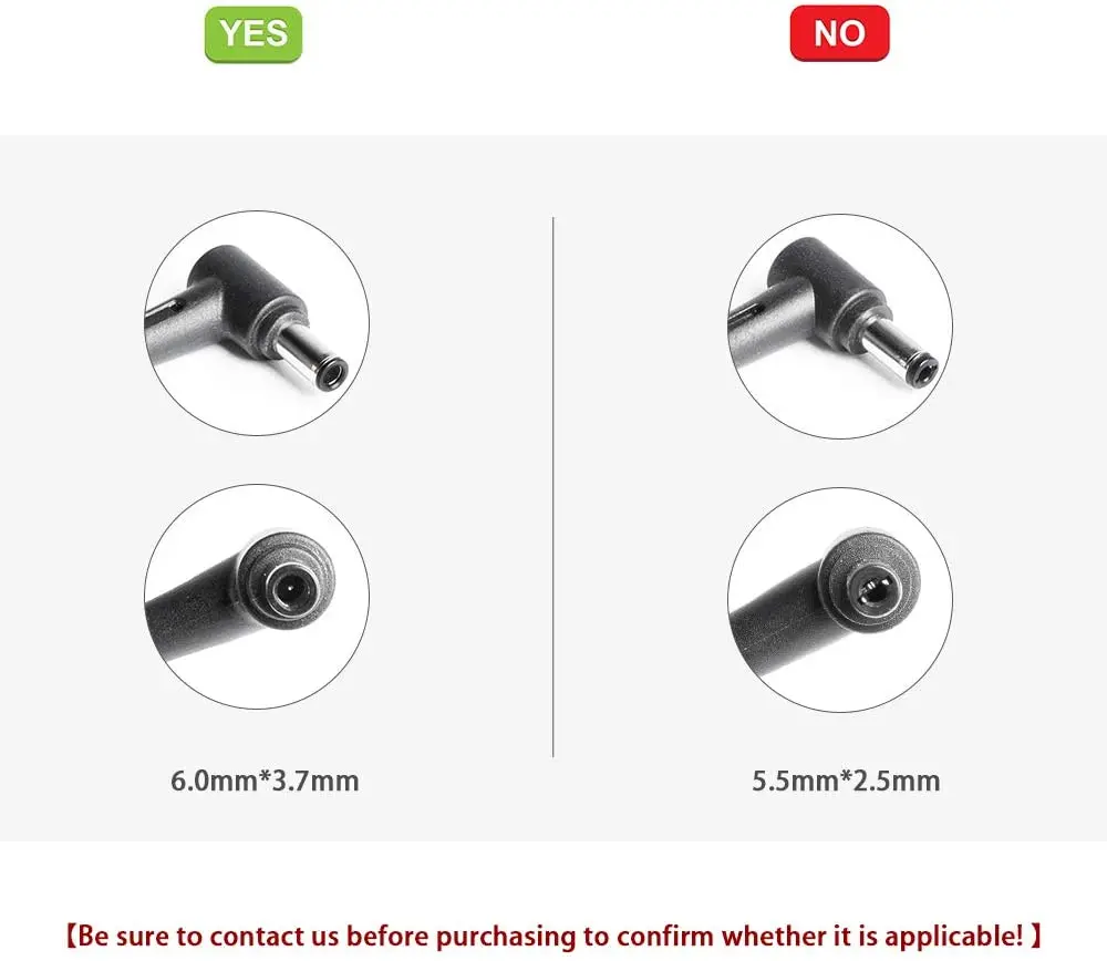 Кабель питания с разъемом DC 6.0x3.7мм для зарядного устройства Asus ROG GX501V GM501 GM501GM GX531GM 19V 6.32A 9.23A 11.8A ноутбука.