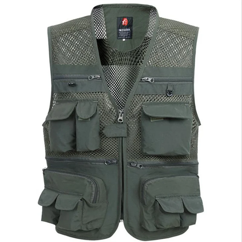 

2021 Unloading Men's Sleeveless Jacket Summer Quick Dry Tactical Vest Photographer Waistcoat Multi Pockets Male Cargo Vests