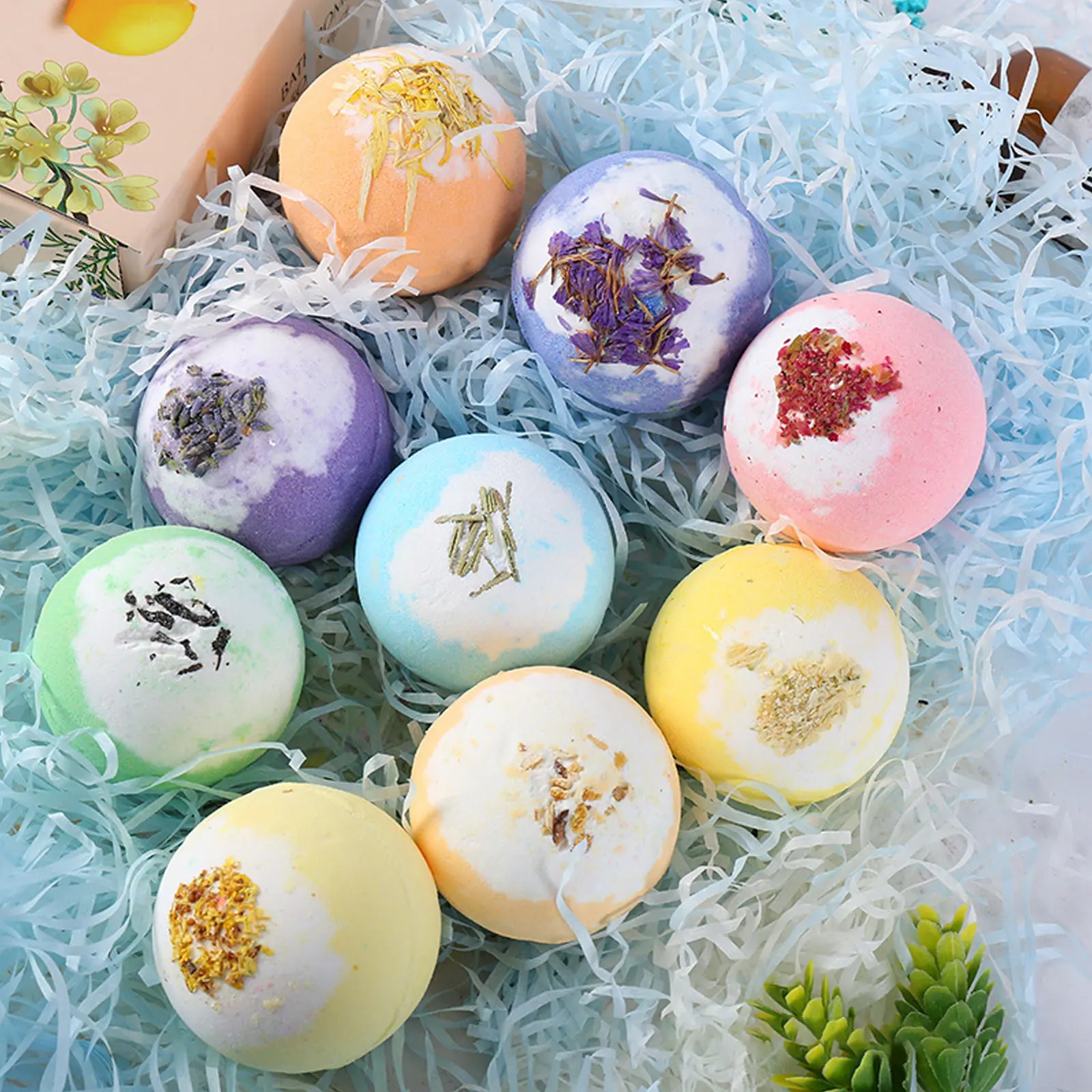 

9pcs Natural Spa Essential Oil Bath Bombs Ball Set for Girlfriends Women Moms Christmas Birthday New Year Gifts