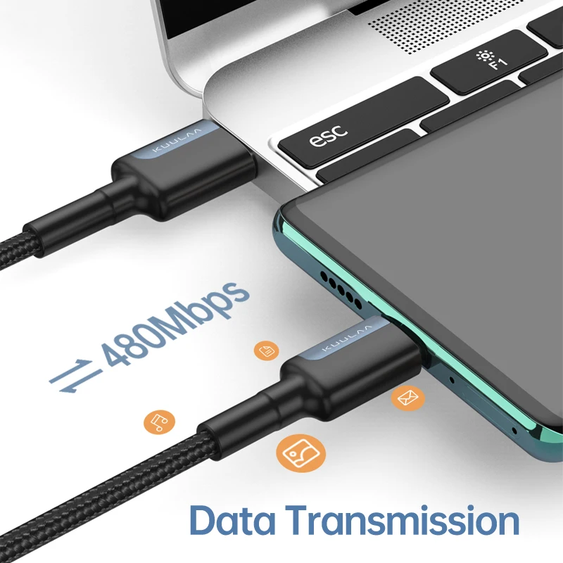 Кабель KUULAA USB Type-C для Samsung S10 S9 3A быстрая зарядка кабель передачи данных Xiaomi Mi 10t Pro