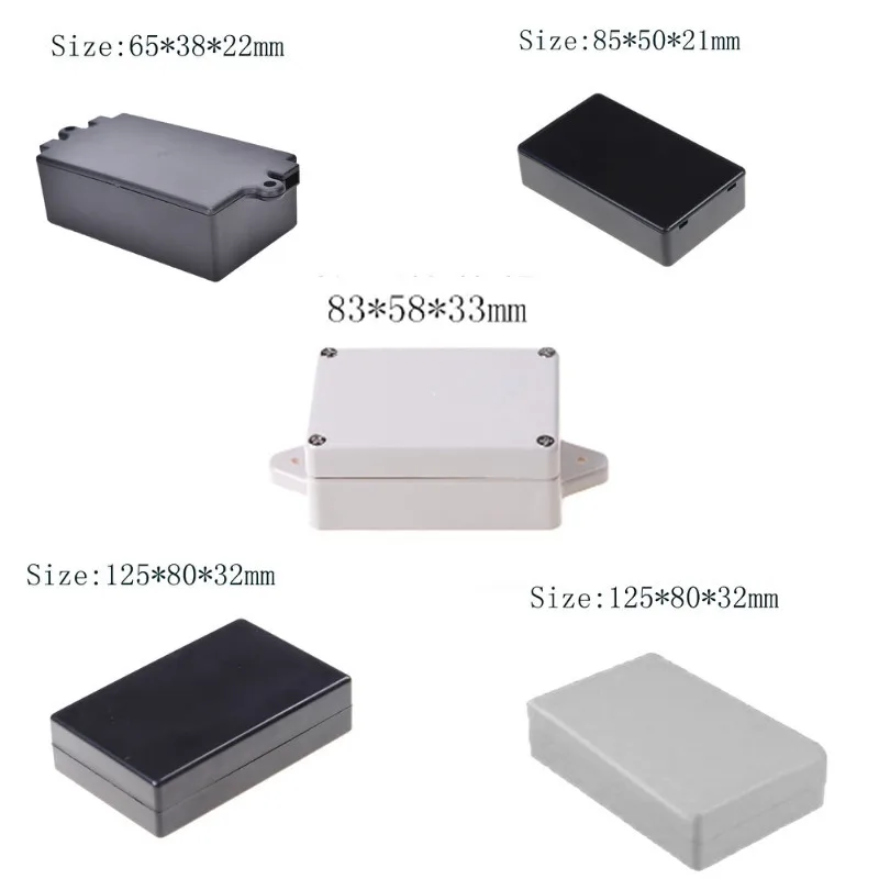 

1PC Waterproof DIY Housing Instrument Case Plastic Electronic Project Box Electric Supplies Black White 6Styles