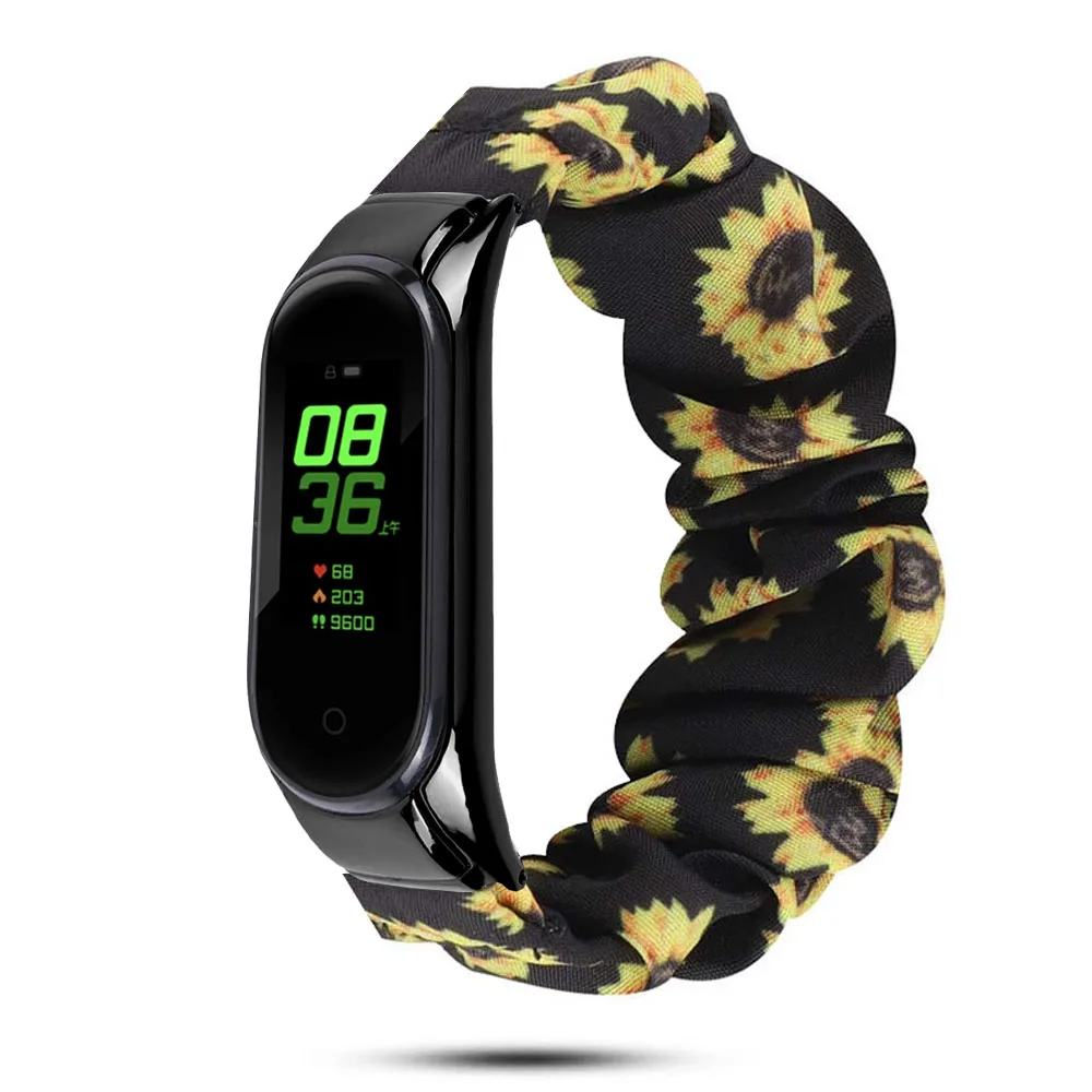 

Scrunchies Elastic Strap for Xiaomi Mi band 5 4 3 replaceable Bracelet Mi Band 5 correa Wristband Breathable straps for miband 6