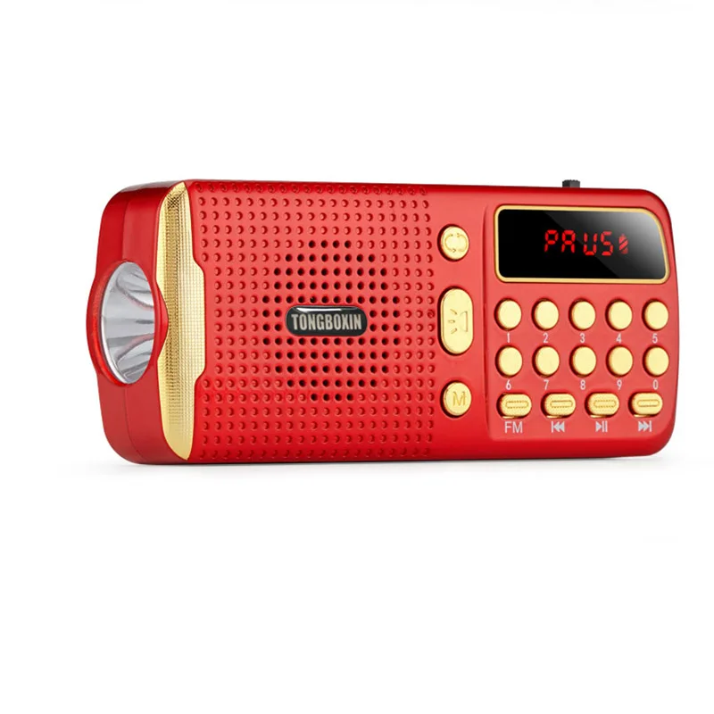 

Портативный FM-радиоприемник, TF USB-плеер, поддержка светодиодного фонарика, дисплей времени, наушники в 2 18650, аккумуляторная батарея, уличный ...