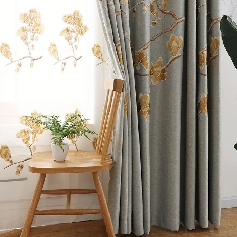 

Элегантные экологически чистые высококачественные вышитые шторы в европейском стиле для гостиной тюли и занавески для спальни на заказ