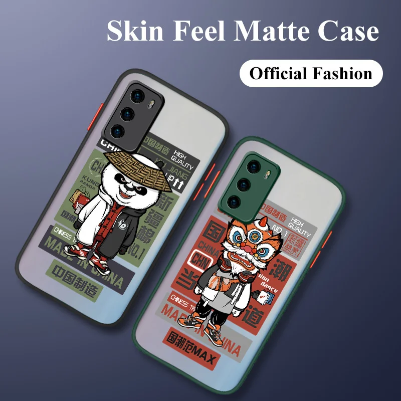 

Cool Panda Liquid Silicone Case For Huawei P40 P50 P30 P20 Pro Lite Mate 40 30 20 Pro Lite Nova 5t Y7A Shockproof Phone Cover