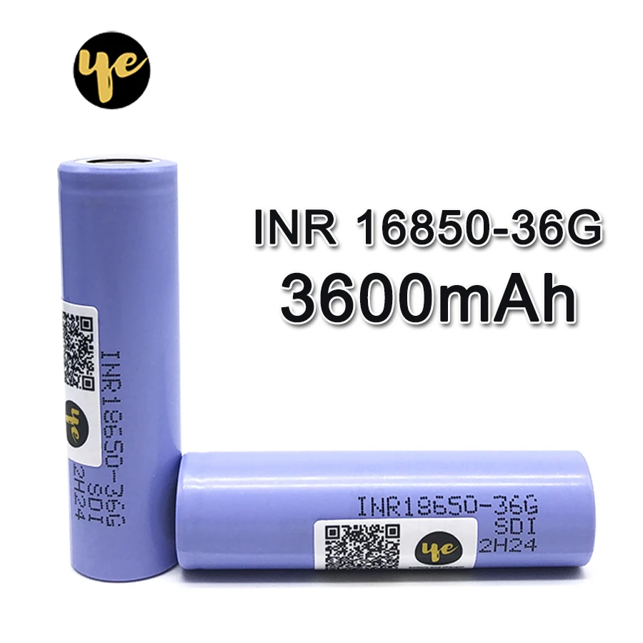 original 18650 3600mAh INR18650-36G 10A rechargeable li-ion battery 18650 battery 36G bateria 18650 lithium battery