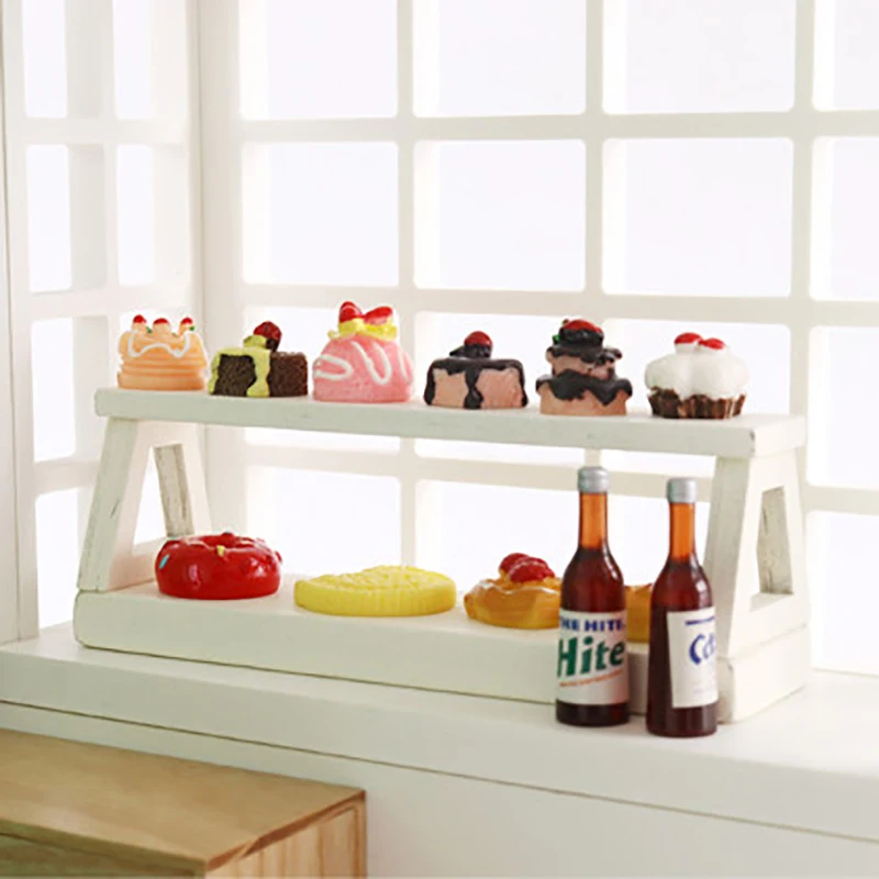 

1/12 Dollhouse Miniature Life Play Scene Model Simulation Doll House Decor Accessories DIY Mini Cake Cabinet Kids Funny Toys