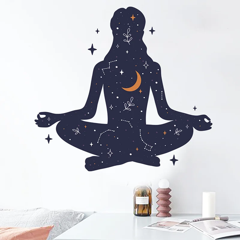 

New Constellation Girl Meditation Wall Stickers Commercial Wall Beautification Decorative Wall Stickers Art Removeable Mural