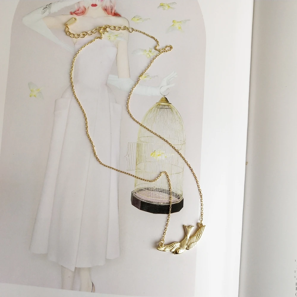 Ожерелье женское из серебра 925 пробы с птицами|Ожерелья| |