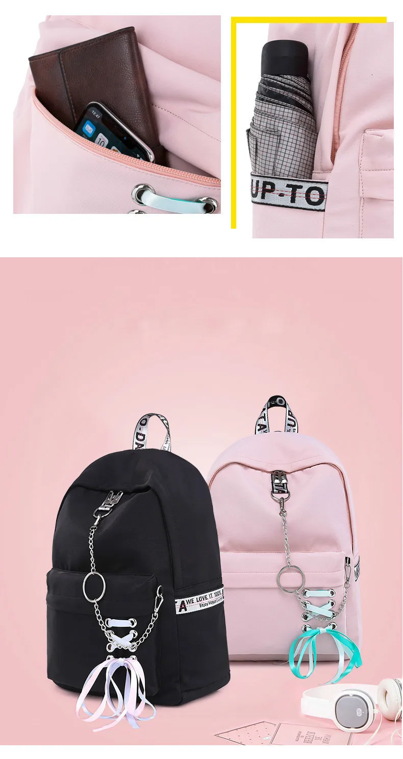 Fashion Girl Schoolbag Students Pink Laptop Backpack School Bags For Teenage Girls Women Backpacks Mochila infantil Escolar