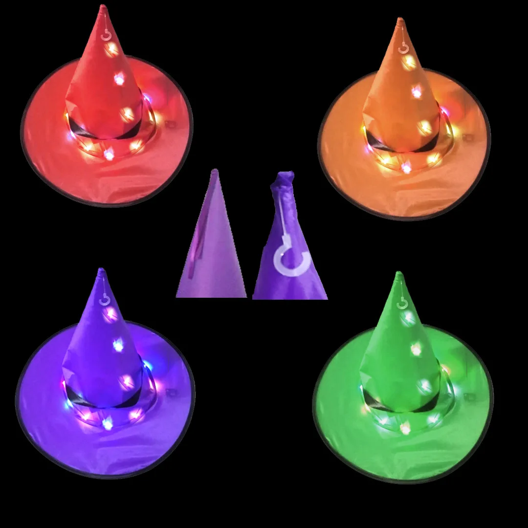 Новинка шляпа ведьмы светящаяся на Хэллоуин для детей и взрослых вечеринки