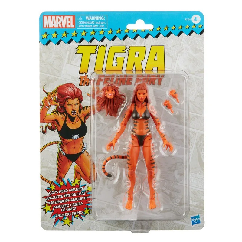 

Original Marvel Legends Series Marvels Tigra Retro Packaging Toy 6-Inch Movable Doll Collectible Model Gift