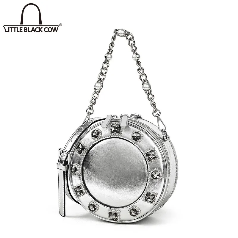 Модная женская кожаная маленькая круглая сумка высокого качества Женская