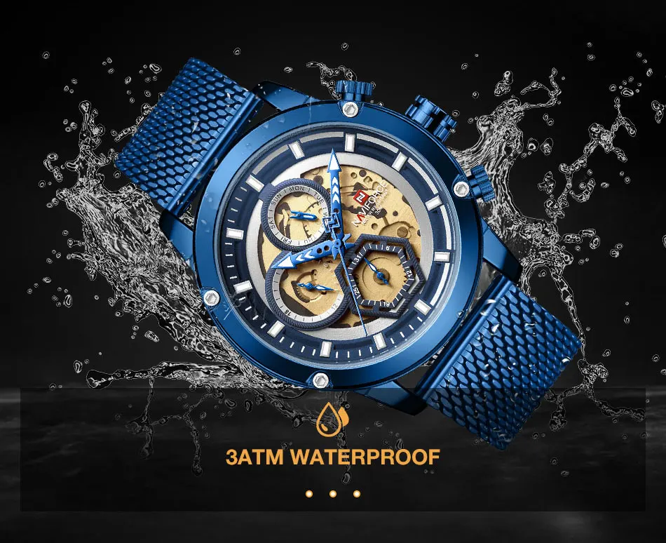 NAVIFORCE Лидирующий бренд мужские s часы Роскошные бизнес часы хронограф кварцевые мужские армейские наручные часы Мужские часы Relogio Masculino
