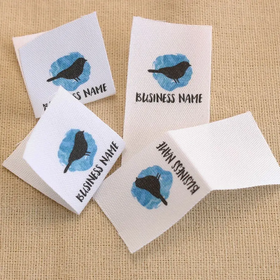 

Custom Clothing Label-Personalized Brand Organic Cotton Webbing Tags Logo or Text, Sewing Machine, Washable Cream Label(MD2032)