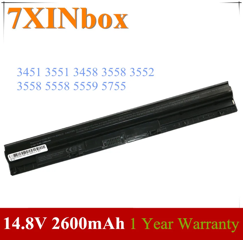 7xinbox 14 8 V 2600mAh Аккумулятор для ноутбука 1KFH3 GXVJ3 WKRJ2 M5Y1K Dell Inspiron 3451 3551 3458 3558 3552 5558 5559