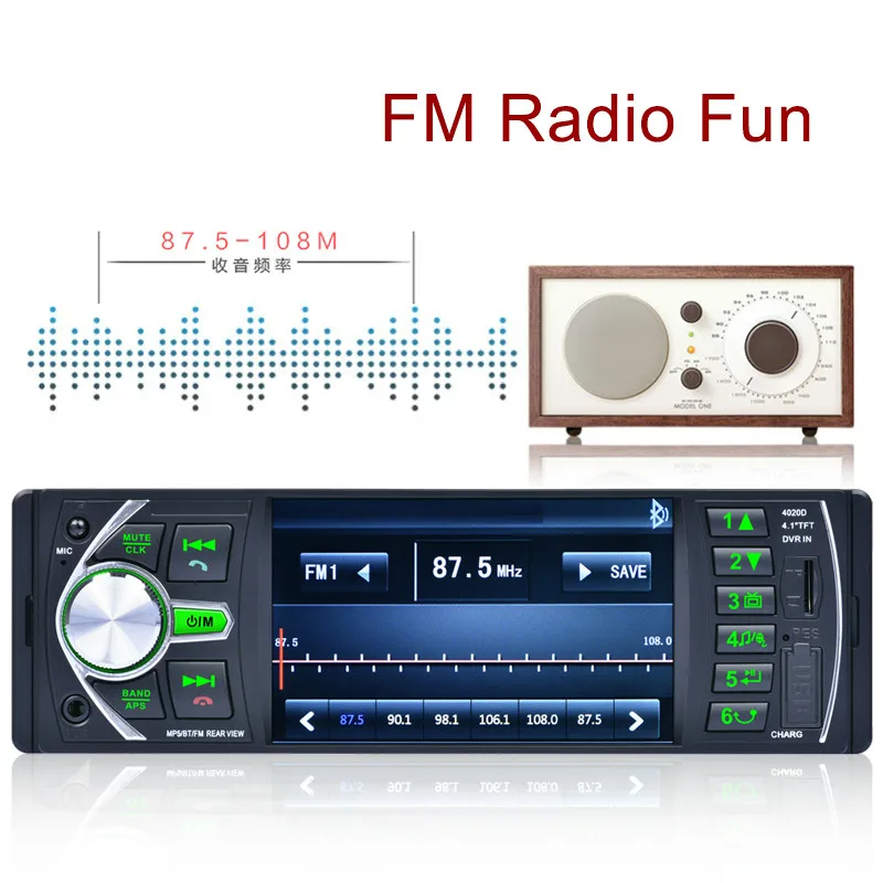 1 Din 4 &quotавтомобильный стерео аудиоплеер Bluetooth MP5 мультимедиа авторадио FM видео