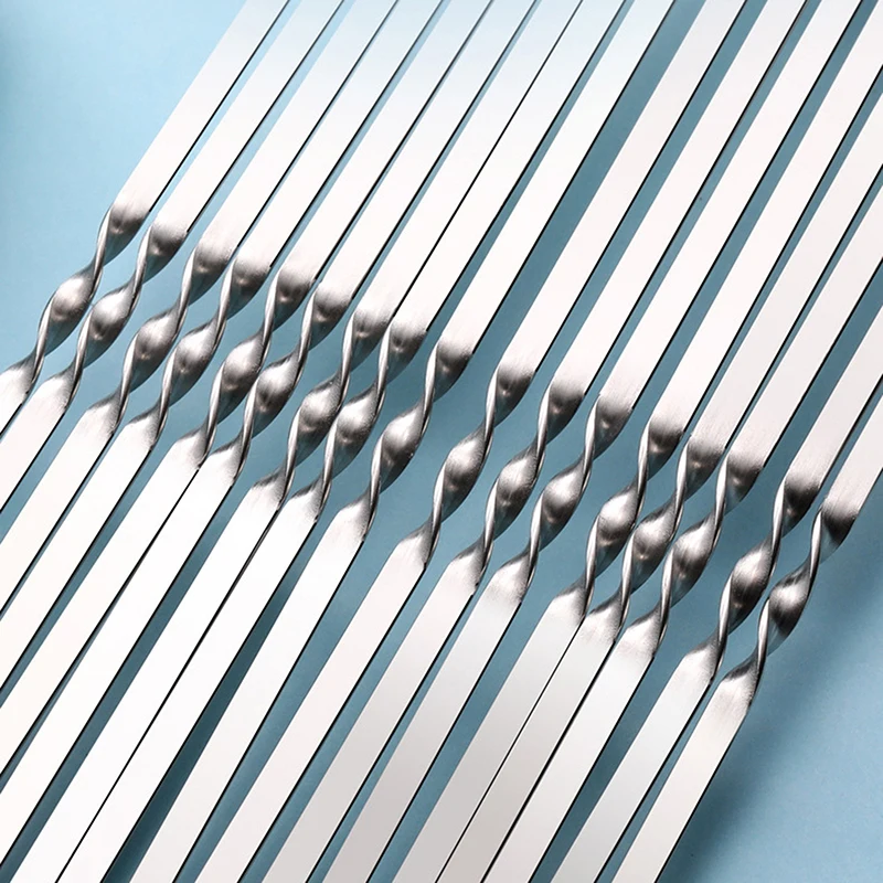 Многоразовые барбекю шампуры Нержавеющая сталь шампур для гриля шашлык кемпинг